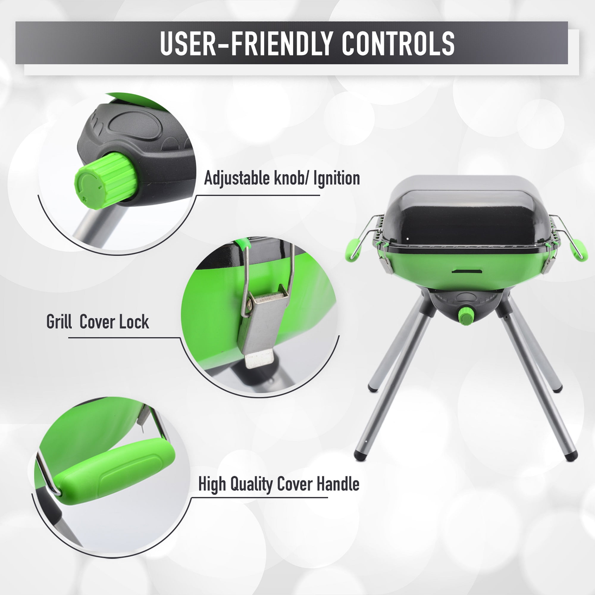 Flame King Multi-Functional Portable Propane BBQ Grill Camp Stove, Lighweight & Portable