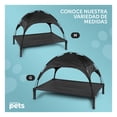 thumbnail image 3 of Cama Elevada para Perro con Malla Transpirable y Toldo, Catre de Mascotas Esquimal (Negro, 129x91x97 cm), 3 of 7