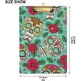 thumbnail image 3 of FMSHPON Skull Flowers Clipboard Hardboard Wood Nursing Clip Board and Pull for Standard A4 Letter 13x9 inches, 3 of 8