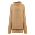 thumbnail image 4 of Pompotops Pull Col Roulé d'Hiver Uni pour Femmes, Manches Chauve-Souris, Pull Tricoté, 4 of 9