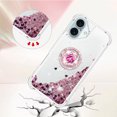 thumbnail image 3 of Funda para iPhone 16 Plus con Brillo Líquido Flotante, Purpurina, Parachoques y Anillo Giratorio Soporte, 3 of 5