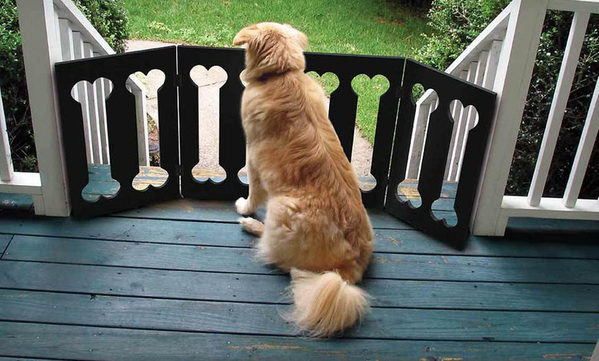 Foldable Dog Bone Gate, 3 Section Pet Fence, Portable, 23.75" x 47.5", 19" tall