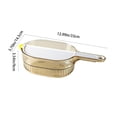 thumbnail image 3 of Drainage Basket Funnel for Kitchen Sink | Multifunctional Plastic Strainer Colander | Removable Draining Board | Wash & Rinse Fruits, Vegetables, Pasta | 1pc | 33x14.5x9cm | Coffee/Gray/Green, 3 of 9