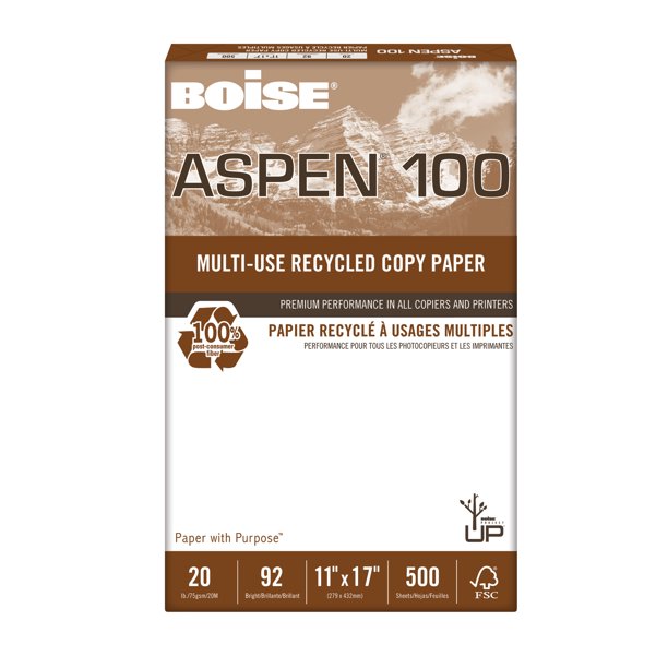Boise® ASPEN® Multipurpose Paper, 100, Ledger Paper Size, 20 Lb, 100