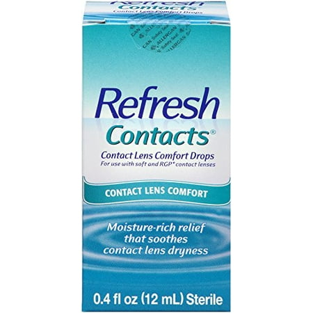 2 Pack - Refresh Contacts Contact Lens Comfort Drops  0.4 fl oz (12 ml)