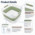 thumbnail image 3 of Collapsible Dish Basin with Drain Plug, 2.4 Gal 9L Foldable Wash Basin, Portable Sink Tub for Kitchen, Camping, RV, Vegetable Washing and Beverage Tub, Gray, 3 of 6