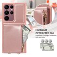 thumbnail image 2 of SaniMore RFID Blocking Wallet Case for Samsung Galaxy S22 Ultra, Crossbody Zipper Purse Case for Women/Girls, Wrist Strap PU Leather Card Holder Kickstand Cover for Samsung S22 Ultra, Rosegold, 2 of 9