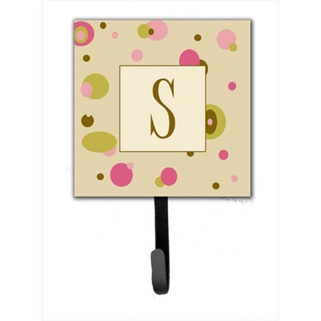 Carolines Treasures CJ1004-SSH4 Letter S Initial Monogram - Tan Dots Leash Holder Or Key Hook
