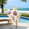 thumbnail image 3 of Yayeee Kids Hooded Towels Toddler Soft Absorbent Beach Bathing Wrap 50" x 23.5", Gray Autumn Leaves, 3 of 5