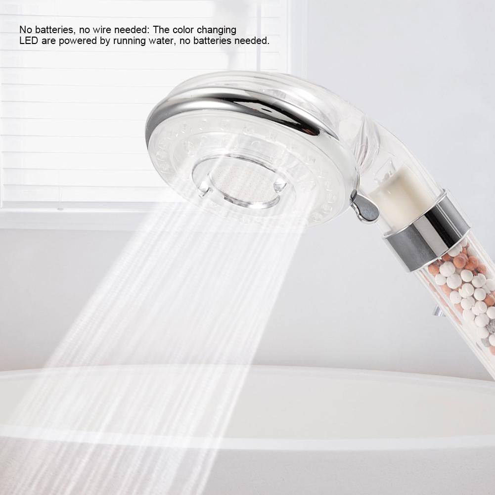 Automatic Water Temperature Color Changing Negative Ion LED Handheld Shower Head