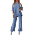 thumbnail image 3 of Conjunto de Chándal PRETTYGARDEN 2 Piezas para Mujer, Pantalón de Pierna Ancha, Talla M, 3 of 8