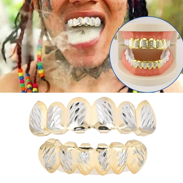 Greensen Greensen Grillz Teeth Set,Hip Hop Grillz Teeth,Gold Grillz