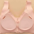 thumbnail image 4 of CLOISE Womens Bras No Wire Push Up Front Closure Full Coverage No Underwire Bras Front Snaps Seniors High Support Wireless Front Close Push up Bra Older Women Lace Everyday Bras Pink 3XL, 4 of 8