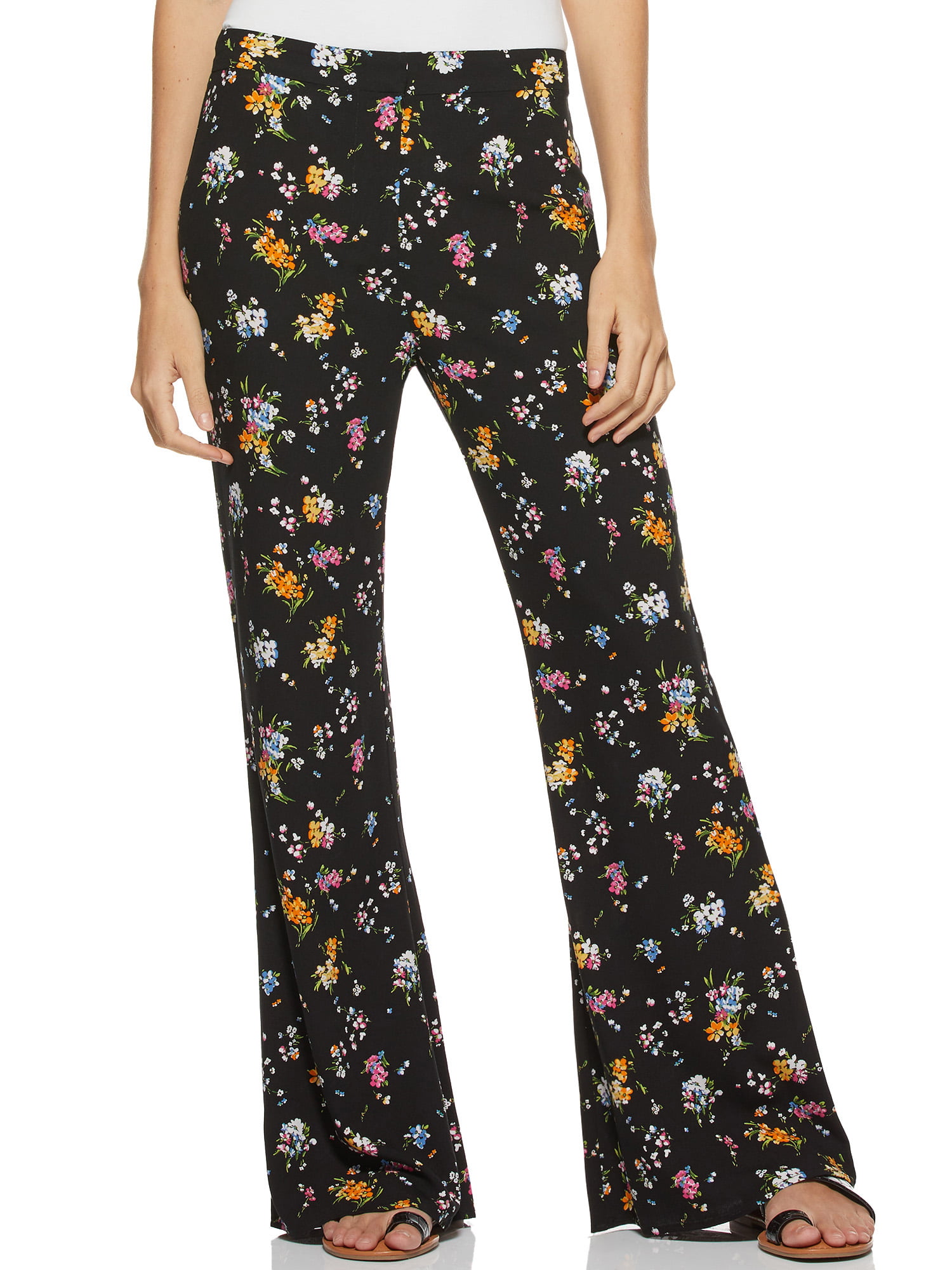 Scoop Women’s Flare Print Pants - Walmart.com