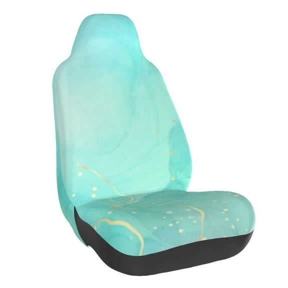 Fuzoiu Cyan Mint Marble Print Elastic Car Seat Covers, Seat Cover Protector,Universal Fit Interior Covers for Most Cars,Washable Seat Cover Non Slip for SUV,Sedan,Van