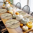 thumbnail image 3 of Fall Round Placemats Set of 4 Orange Trees Place Mats Thanksgiving Woven Placemat Autumn Oil Painting Leaf Forest Circle Braided Table Mat for Kitchen Dining Table Autumn Party Home Decor 15 Inch, 3 of 9