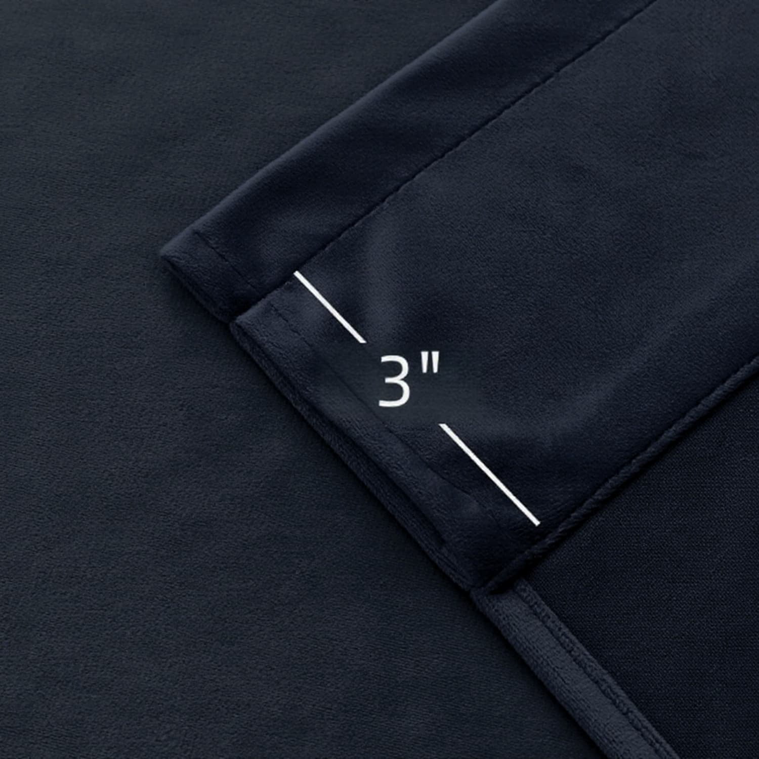 Navy Blue 52 X 120 Velvet Curtains for Bedroom & Living Room, Thermal Insulated Light Filtering Drapes, Noise Reducing Rod Pocket Window Treatments, 2 Panels