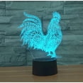thumbnail image 2 of 3D Night lamp, 3D lamp 3D Illusion Night Lights 3D Airplane Optical Illusion Desk Lamp 7 Color USB Touch Switch Desk Night Light (Rooster), 2 of 7