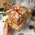 thumbnail image 4 of HOMERAL Christmas Wrapping Paper Roll - Kraft Gift Wrap with Santa Claus, Dahlia, Christmas Gift Box, Candy, Snowflake - Perfect for Christmas - 17 Inch X 33 Feet, 4 of 6