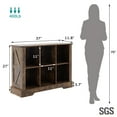 thumbnail image 3 of 6-Cube LED Bookshelf, Mid-Century Modern Wood Storage Shelf for Bedroom, Living Room & Office, Brown, 3 of 7