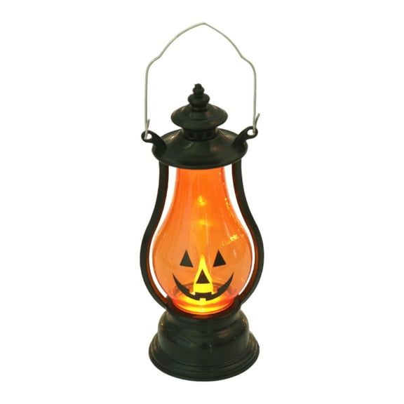 Halloween Pumpkin Lantern with LED Light, Vintage Decorative Jack-O'-Lantern Lamp for Indoor Outdoor Parties, Battery Operated