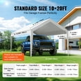 thumbnail image 4 of VEVOR Carport Replacement Canopy Cover 10 x 20 ft, Garage Top Tent Shelter Tarp Heavy-Duty Waterproof & UV Protected, Easy Installation with Ball Bungees,White (Only Top Cover, Frame Not Include), 4 of 9