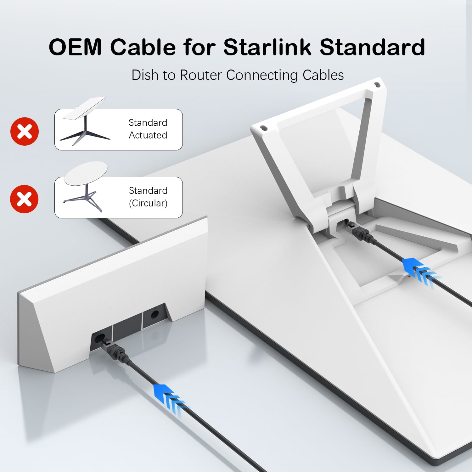 For 32ft Starlink Gen 3 Cable - 32/50/75/100/150ft Starlink Replacement Cable, High-Speed Satellite Internet Accessory & Extension Cord for Star Link V3 Dish