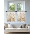 thumbnail image 4 of Colorful Wildflower Tier Curtains 24 Inch Length,Sheer Curtains for Bedroom Living Room Window Botanical Vintage Floral Country Retro Small Half Window Kitchen Curtains & Drapes 27.5"x24" 2 Panels, 4 of 6