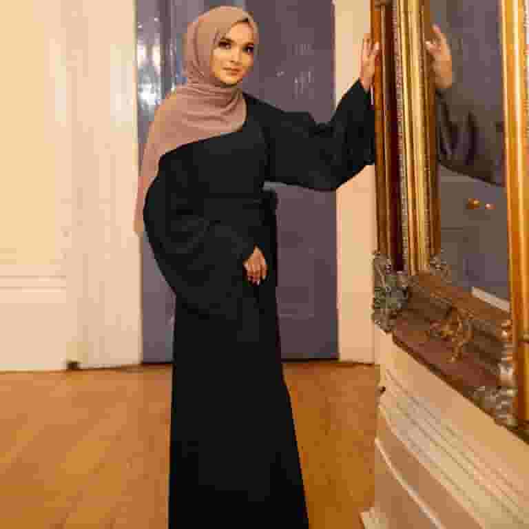 Tangnade Women's Casual Solid Muslim Dress Flare Sleeve Abaya Islamic Arab Kaftan Dress Black + M Tangnade Women's Casual Solid Muslim Dress Flare Sleeve Abaya Islamic Arab Kaftan Dress Black + M