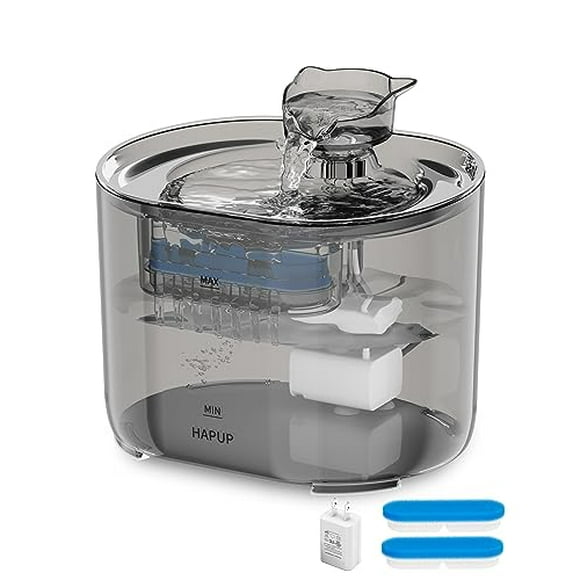 HAPUP Cat Fountain Kitty Spout Cat Water Fountain for Cats Inside 2.2L/73Oz Automatic Pet Water Fountain Quiet Cat Fountains for Drinking Water Fountains for C
