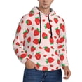 thumbnail image 2 of Rateoe Strawberries Pattern Mens Hoodie, Pullover Hooded Sweatshirt, Kangaroo Pocket Hoodie Ideal for Daily Wear, Travel and Home-Large, 2 of 7