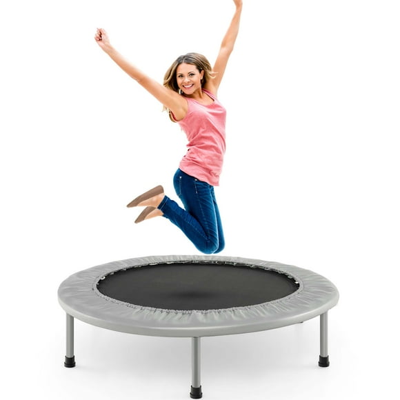 Costway Mini trampolín plegable portátil para fitness recreativo, gris