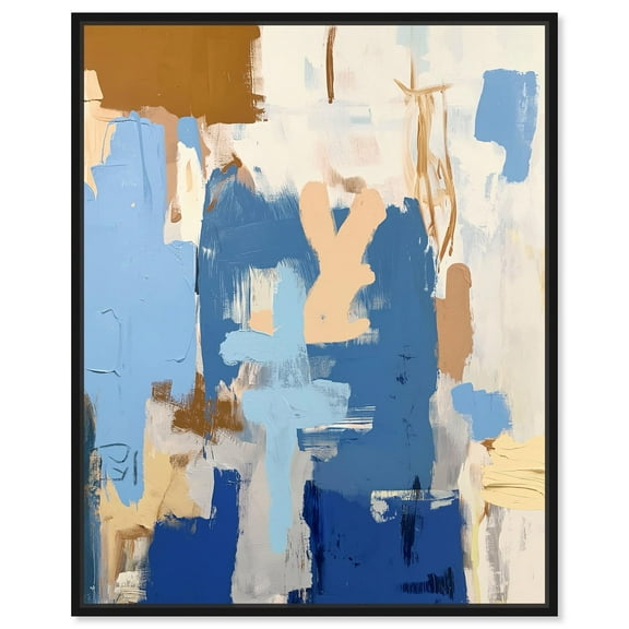 Sky and Sunlight I Canvas Modern Blue Abstract by Art Remedy, Black Frame, 16 x 20