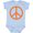 AE-Light Blue, variant on Funky Orange Peace Sign Boys or Girls Baby Bodysuit