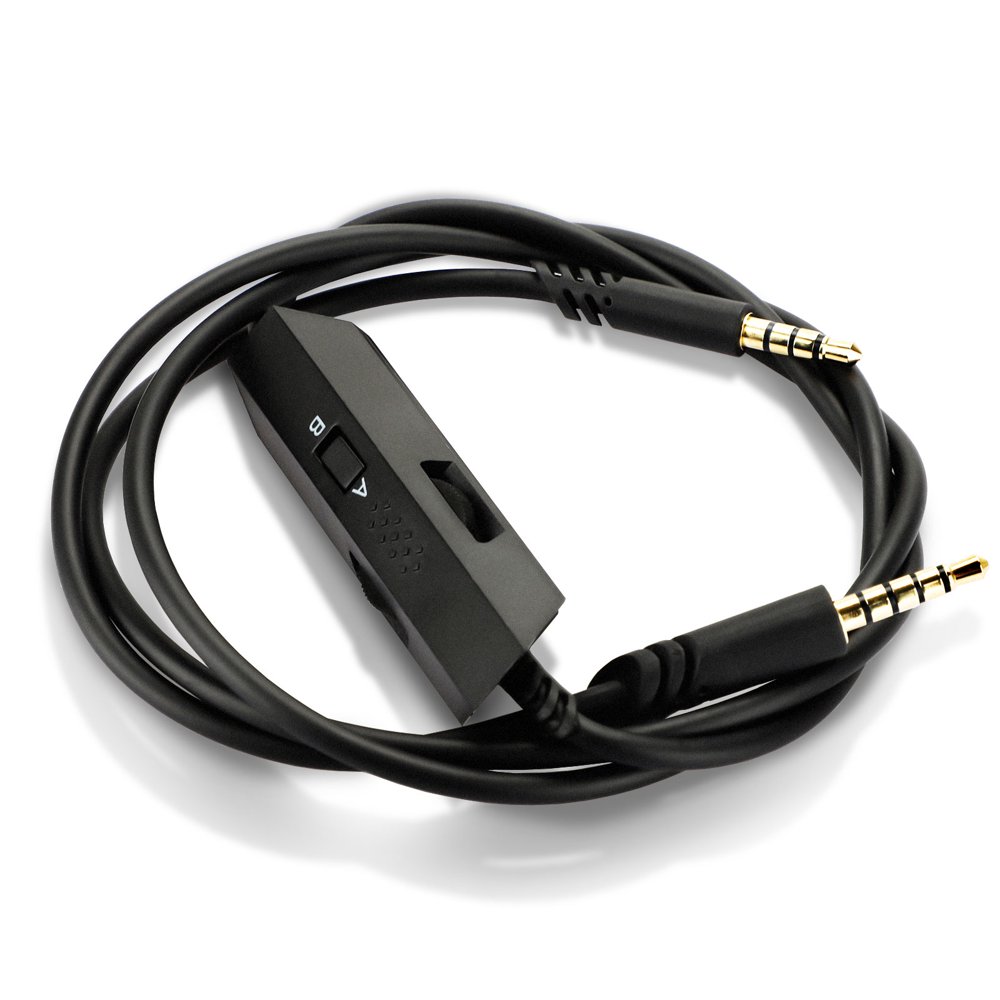 Replacement Gaming Headset Cable Inline Mute Volume Control with Microphone Fit for Astro A40