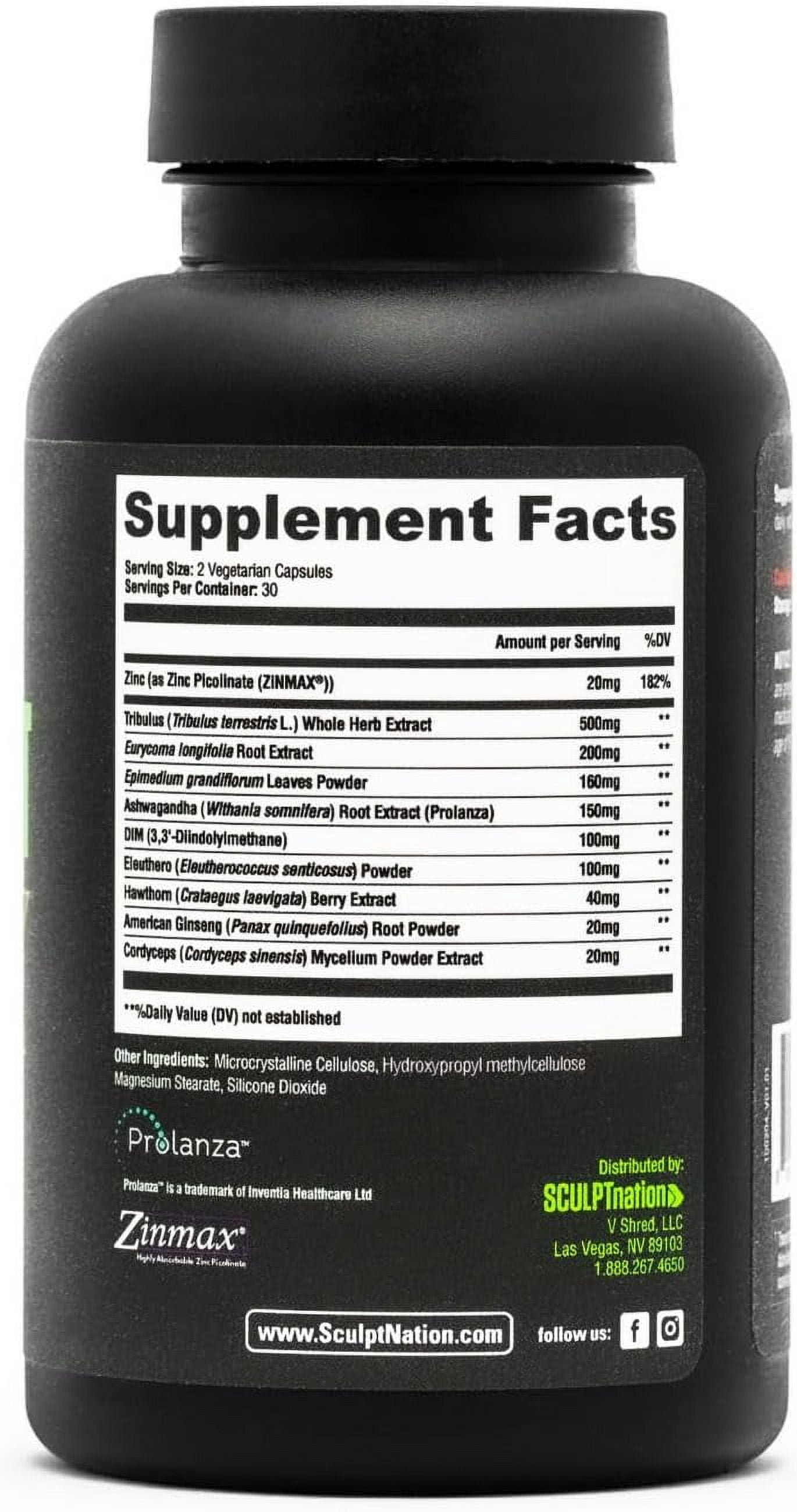 Sculpt Nation T-Boost Max and Turmeric Curcumin with Ashwagandha Tribulus Black Pepper and Ginger 2 Pack 60 Capsules Each