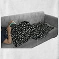 thumbnail image 6 of Black and White Soft Flannel Fleece Blanket, Monochrome Silhouettes of Dragonflies and Romantic Tulip Bloom Bouquet, Cozy Plush for Indoor and Outdoor Use, 70" x 90", Black and White, by Ambesonne, 6 of 6