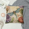 thumbnail image 2 of COMIO  Vintage Floral Throw Pillow Covers Dragonfly Butterfly Decorative Cushion Case for Home Sofa Couch Chair Bedroom, 2 of 5