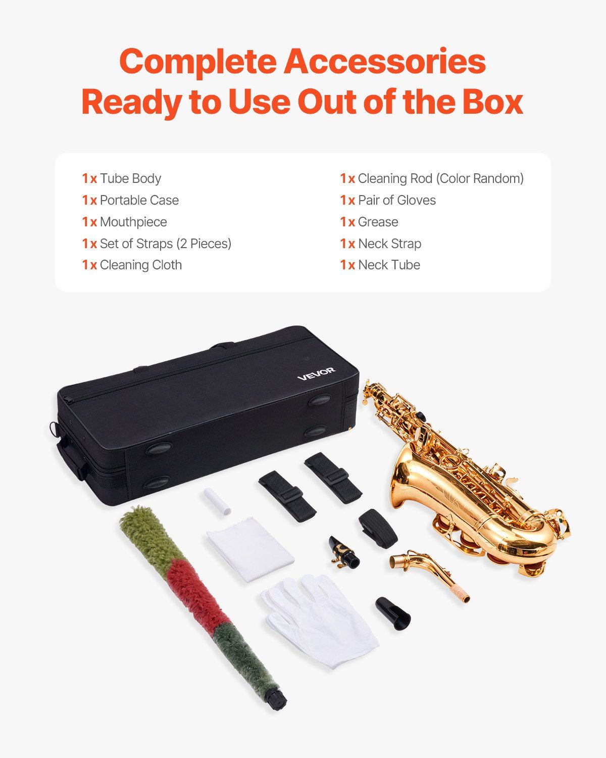 23 Key Gold Alto Saxophone E Flat Beginner Kit with Carrying Case Mouthpiece Straps Cleaning Cloth Gloves Grease Neck Strap for Students