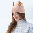 thumbnail image 6 of Zoyueyie Christmas Knitted Hat with Reindeer Antler Toddler Beanie Warm Cap for Fall Winter Christmas Costume Accessories, 6 of 10