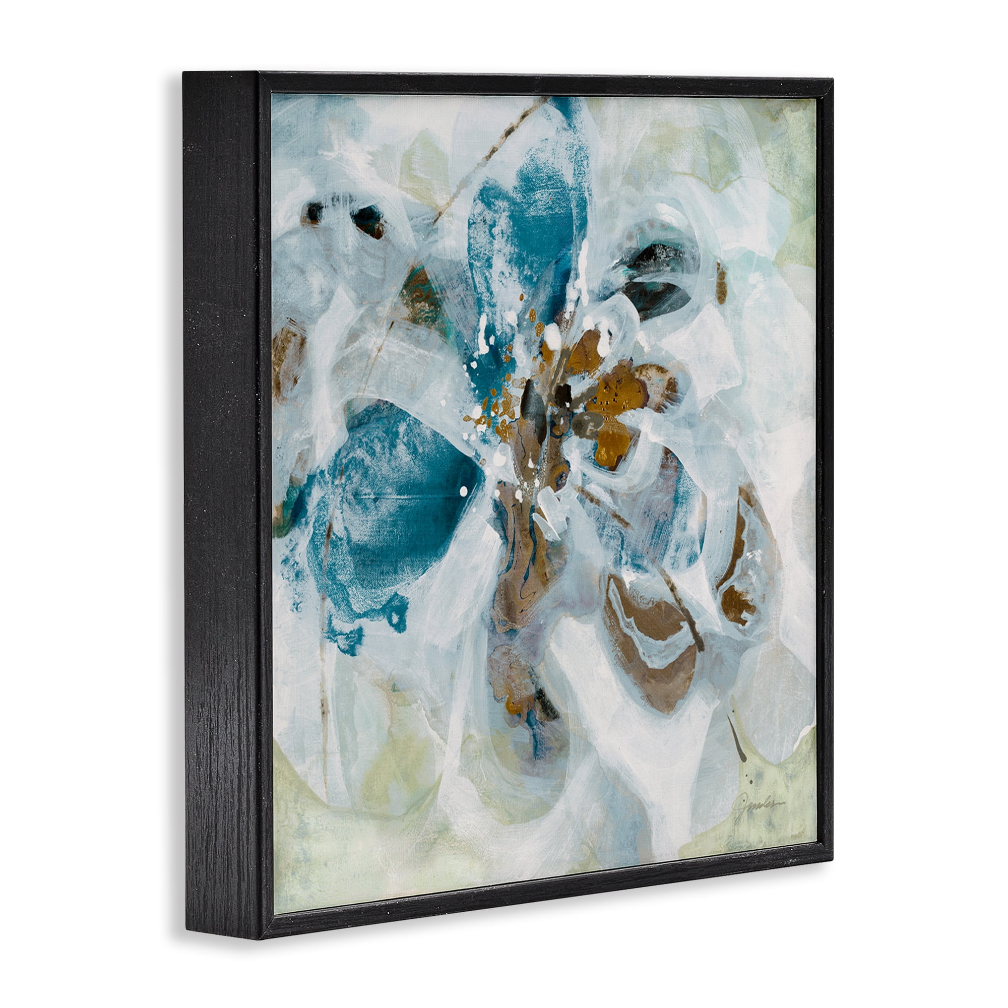 Stupell Industries Abstract Botanical Distortion Abstract Painting Black Framed Art Print Wall Art, 12 x 12