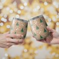 thumbnail image 2 of 12oz Stemless Wine Tumblers Brown Christmas Tree Pattern Vacuum Insulated Stainless Steel Travel Tumbler Cups Mug with Lid and Straw for Champaign,Cocktail,Beer with Cleaning Brush, 2 of 5
