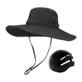 thumbnail image 3 of Gorra de pescador Salvador con caparazón duro sombrero de playa negro, 3 of 10