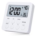 thumbnail image 2 of Naiovety Termómetro higrómetro electrónico inalámbrico automático, medidor de temperatura para el hogar, medidor de humedad, reloj LED MIN Termómetros, 2 of 6