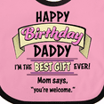thumbnail image 4 of Inktastic Happy Birthday, Daddy Best Ever in Pink Boys or Girls Baby Bib, 4 of 4