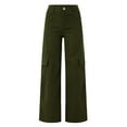 thumbnail image 4 of Ediodpoh Womens Pants Wear Waist Three Pocket Trousers Waist Cargo Casual Utility Pants with Fit for Women Army Green XL, 4 of 7