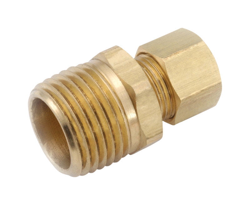 710068-0402 Brass Compression Connector, Lead-Free, 1/4 x 1/8-In. MPT ...
