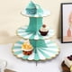 thumbnail image 1 of Soporte para tartas de papel de aluminio, de 3 niveles, decorativo para fiestas, para celebraciones de cumpleaños y aniversarios, plegable, con estructura metálica portátil, de 2 niveles,, 1 of 7