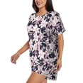 thumbnail image 2 of Fotbe Lilies Flowers Print Pajama Set for Women 2 Piece Loungewear Short Sleeve Tops and Shorts Set Soft Sleepwear-, 2 of 7