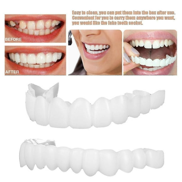 Snap On Teeth Upper Lower Dental Veneers Dentures Tooth Cover Set Hgj